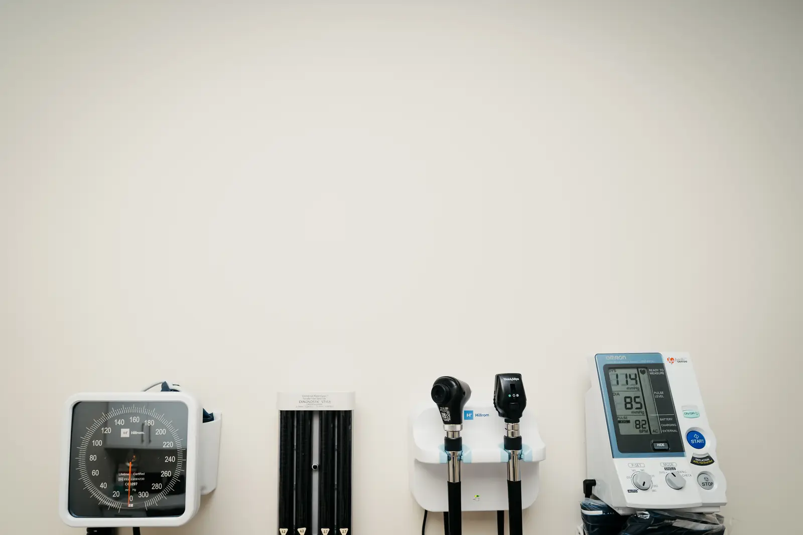 Assessment equipment on a treatment room wall