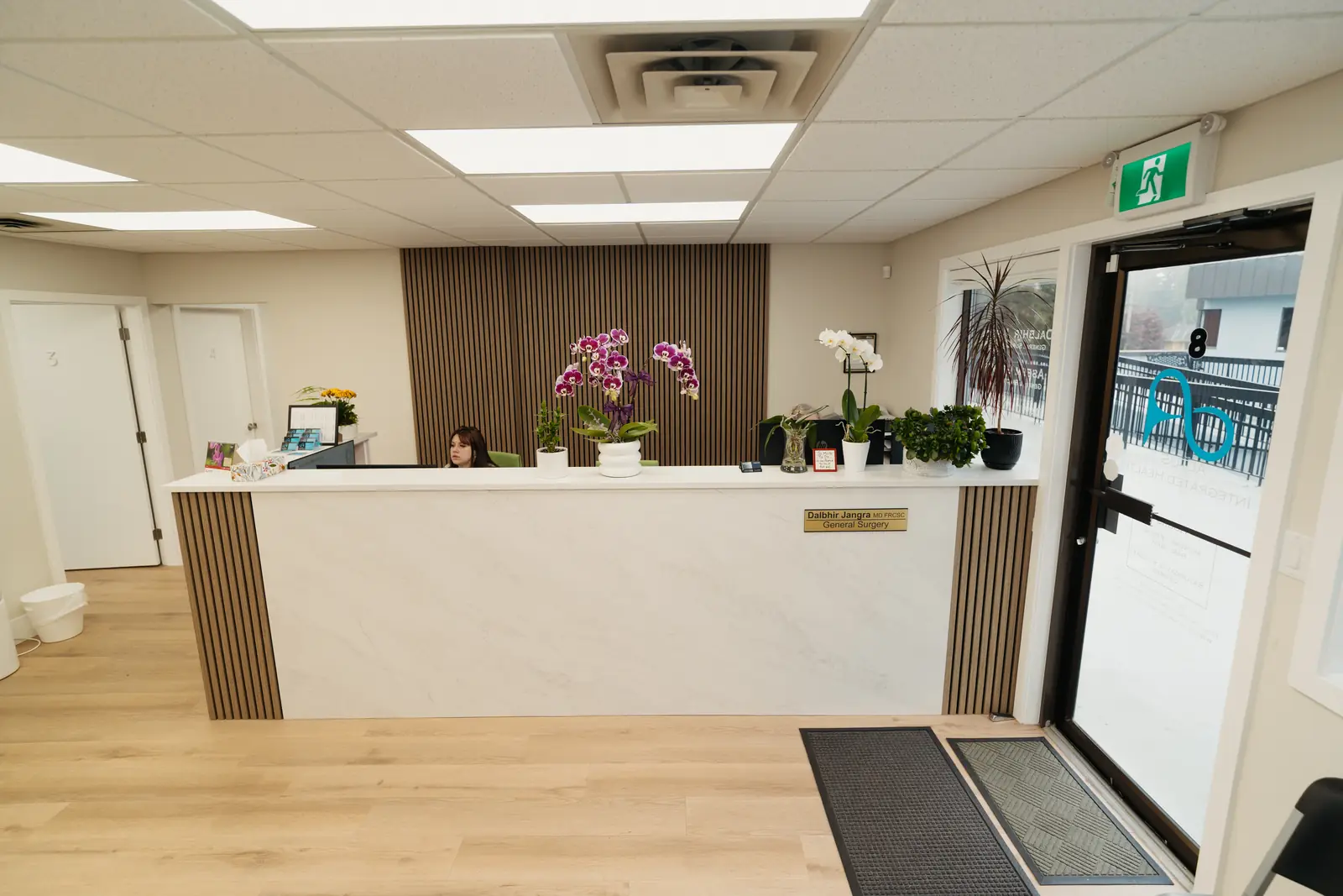 The front desk at the McCallum Road clinic